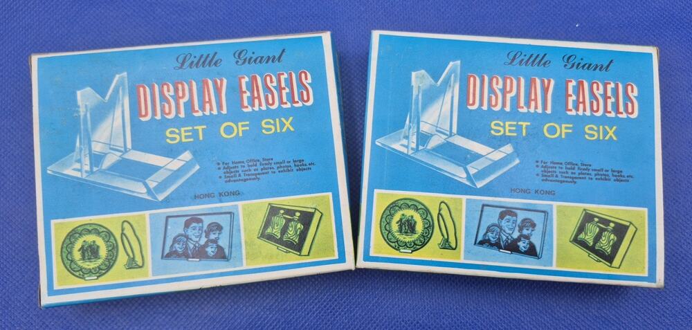 Two Vtg Little Giant Plastic Display Easels No. 713A Set of 6 NEW Original Box